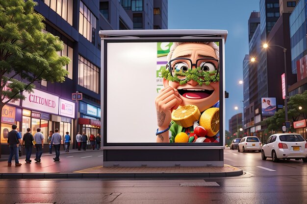 Mockup de outdoor de cartaz publicitário ao ar livre na rua para publicidade rua cidade com caminho de corte na tela