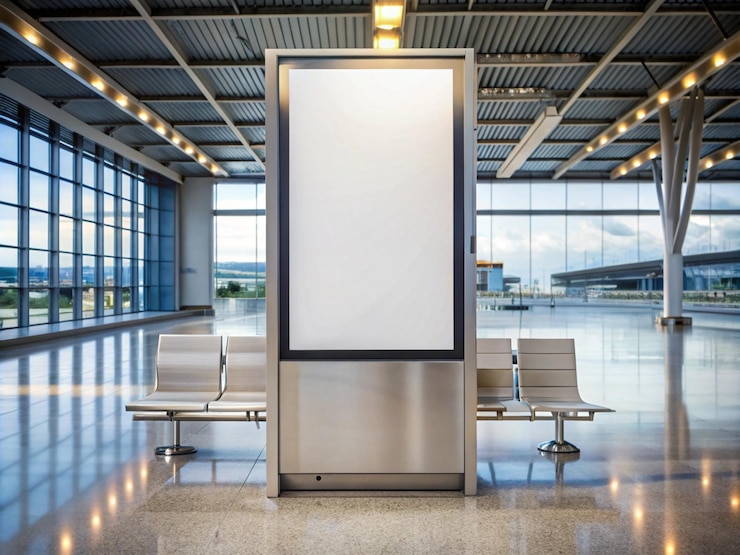 Foto mockup de outdoors no terminal do aeroporto