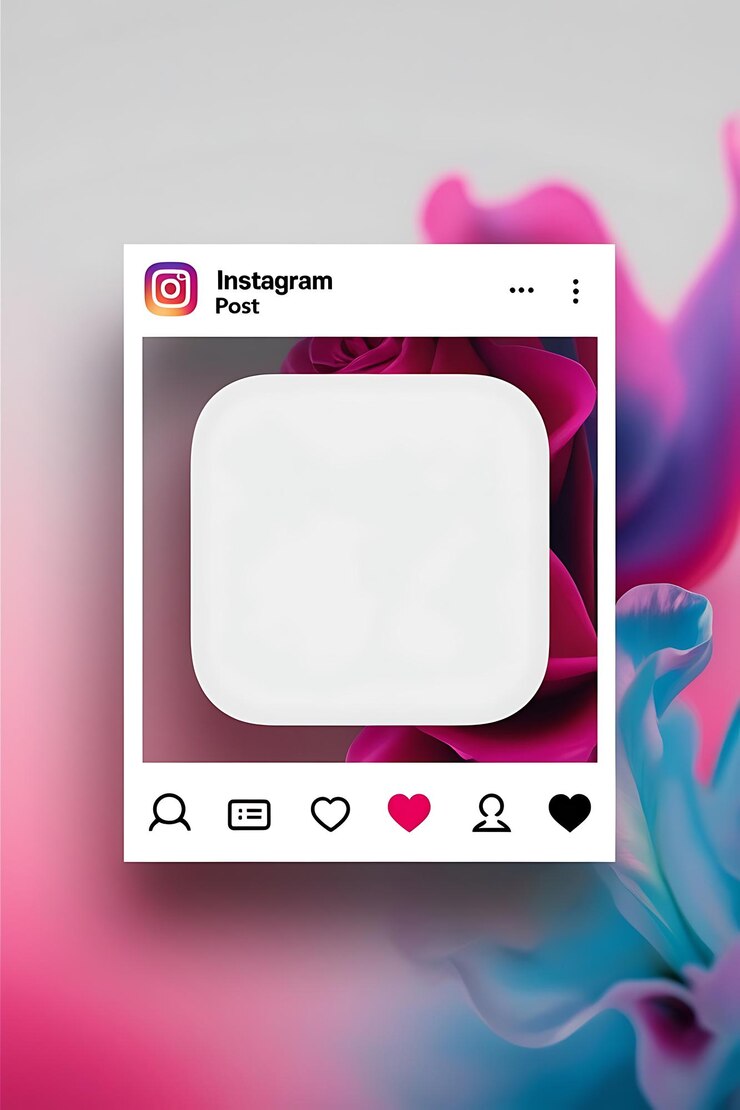Foto mockup de postagem do instagram com ícones essenciais e design moderno simples