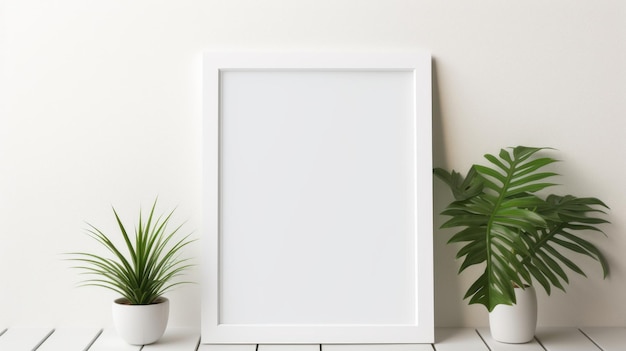 Mockup de quadro de mente minimalista com aparência fotorrealista