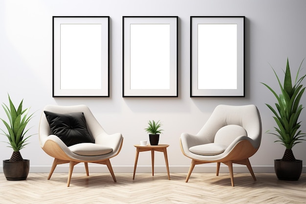 Mockup de Quadro de Poster Minimalista criado com IA Gerativa