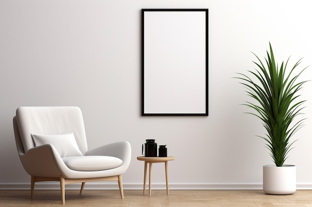 Mockup de Quadro de Poster Minimalista criado com IA Gerativa