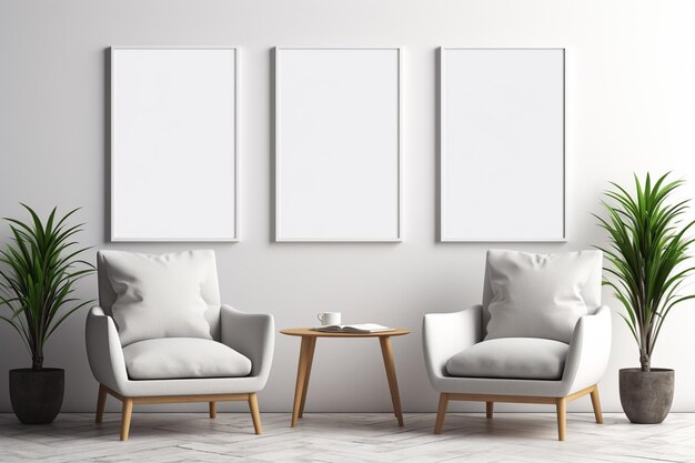 Mockup de Quadro de Poster Minimalista criado com IA Gerativa