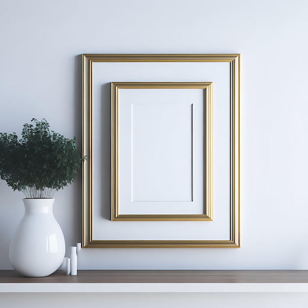 Mockup de quadro em branco interno gerado por Ai que transforma espaços com arte