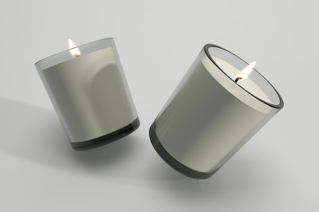 Mockup de rótulo de vela Large Spa Vicks Candles 3d Rendered