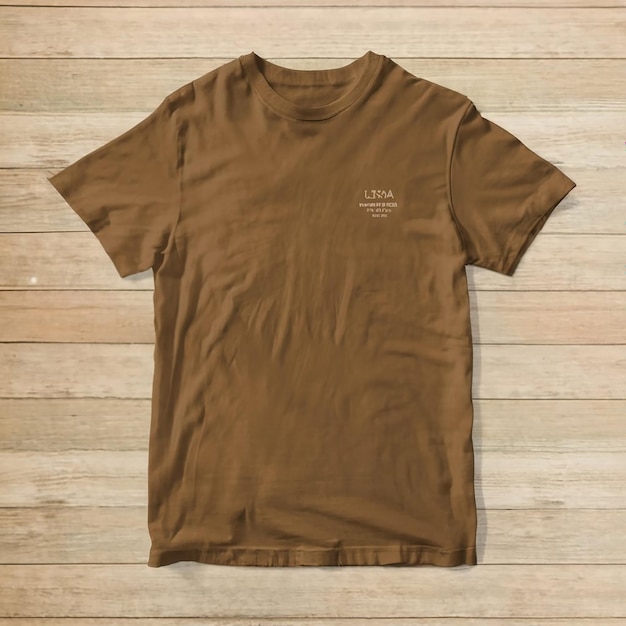 mockup de t-shirt em fundo de textura de madeira gerado por IA