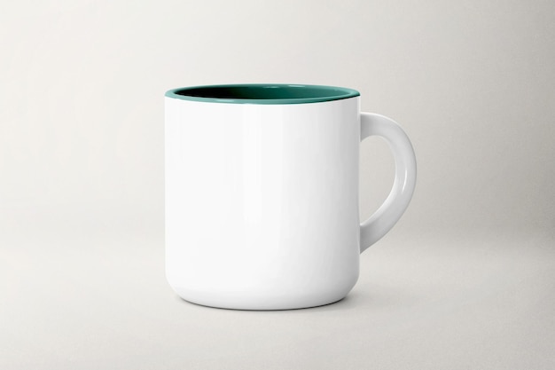 Mockup de xícara png branca conceito de xícara reutilizável transparente em fundo cinza