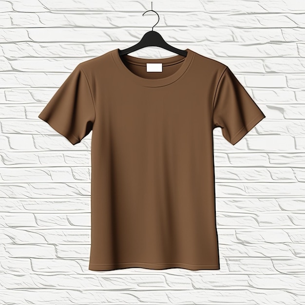 Mockup-Design von braunem T-Shirt-Blatt