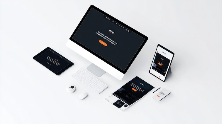 Foto mockup de diseño de sitio web responsivo