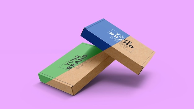 Mockup de dos cajas de ropa