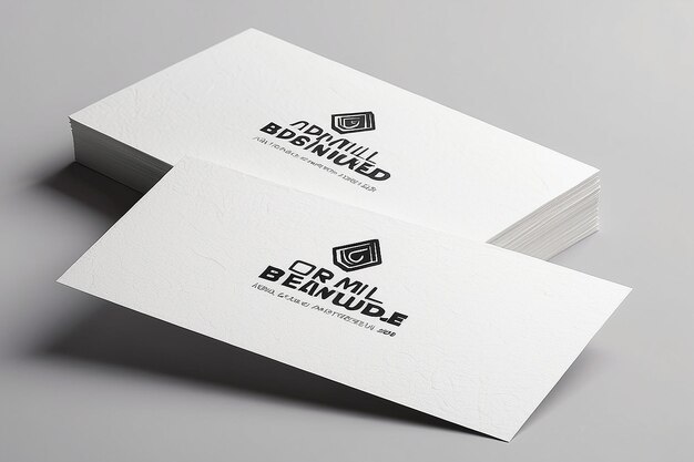 Foto mockup de dos tarjetas de visita con textura blanca