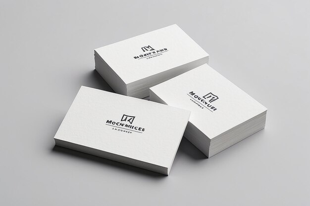 Mockup de dos tarjetas de visita con textura blanca