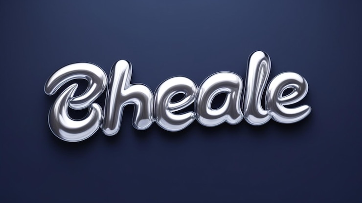 Foto mockup del efecto de logotipo de texto de la burbuja de chrome