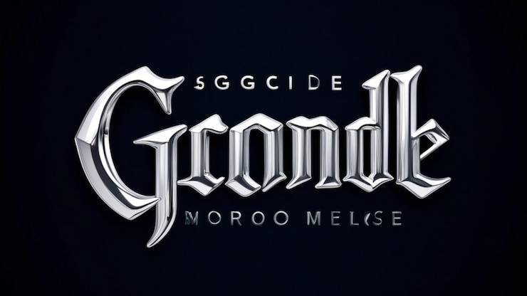 Foto mockup del efecto de logotipo de texto gótico de chrome
