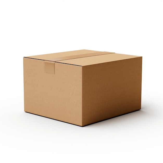 Mockup einer geschlossenen leeren Kartonbox mit Schatten