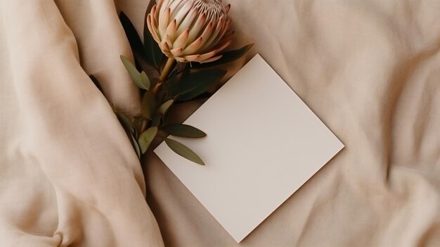 Mockup einer leeren Postkarte mit Kopierplatz