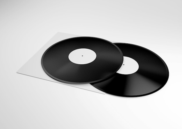 Mockup einer Vinyl- und Coverbox 3D-Darstellung