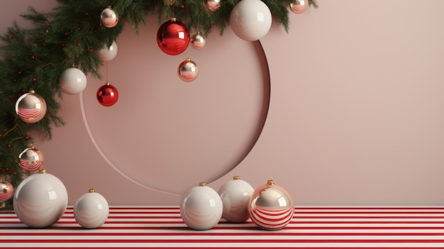 Mockup einer Weihnachtsumgebung mit minimalistischen Elementen, die von KI generiert wurden