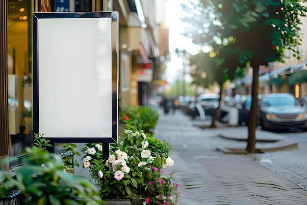 Foto mockup eines outdoor-whiteboard-werbestands mit platz für die produktwerbung konzept outdoor advertising whiteboard stand produktwerbung mockup design outdoor marketing