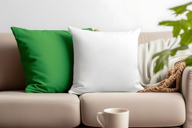 Foto mockup eines st. patricks white throw kissen blank st. patrick's day kissen mockup