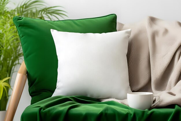 Mockup eines St. Patricks White Throw Kissen Blank St. Patrick's Day Kissen Mockup