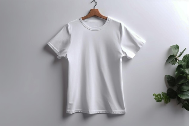 Mockup elegante e sofisticado de camiseta branca em fundo branco