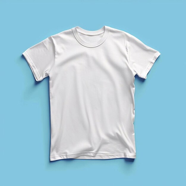 Mockup em fundo azul minimalismo camiseta branca