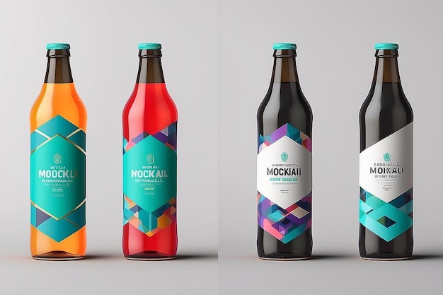 Mockup de embalaje de bebidas alcohólicas de inspiración geométrica Personalizar su diseño