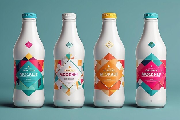 Mockup de embalaje de bebidas alcohólicas de inspiración geométrica Personalizar su diseño