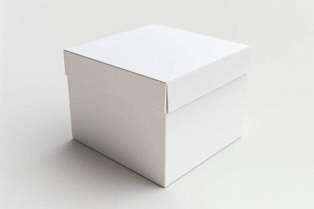 Foto mockup de embalaje de caja blanca en fondo aislado creado con ia generativa