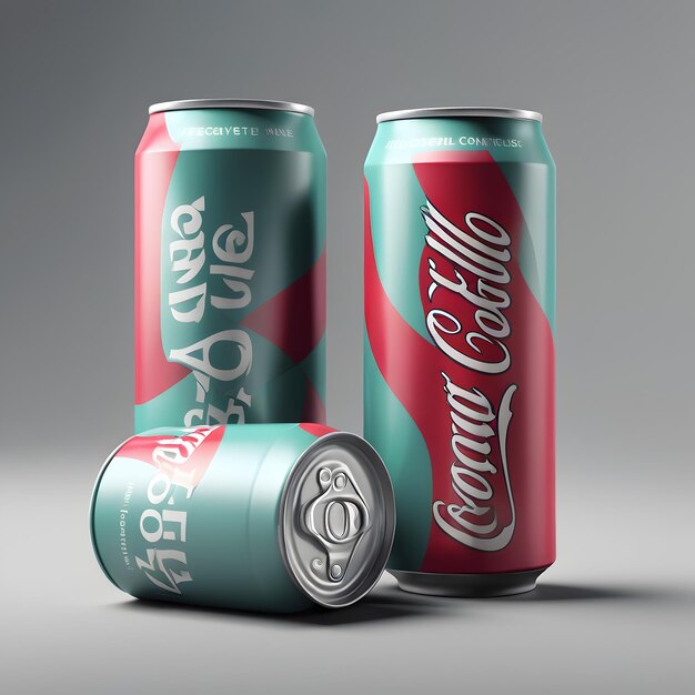 Mockup de embalaje de latas de refrescos de metal