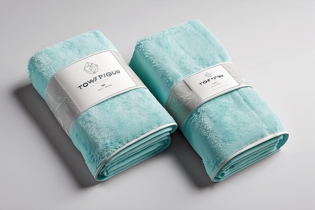 Foto mockup de embalaje de toallas personalizable para su diseño