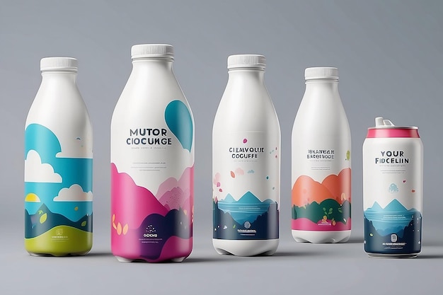 Mockup de envases de bebidas de conciencia ambiental Personalizar su diseño