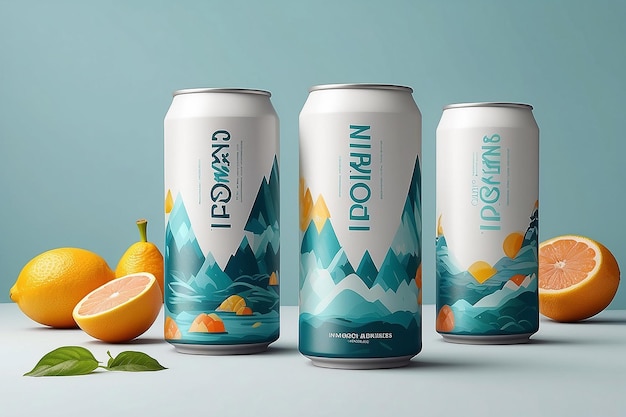 Mockup de envases de bebidas de conciencia ambiental Personalizar su diseño