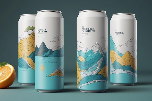 Mockup de envases de bebidas de conciencia ambiental Personalizar su diseño