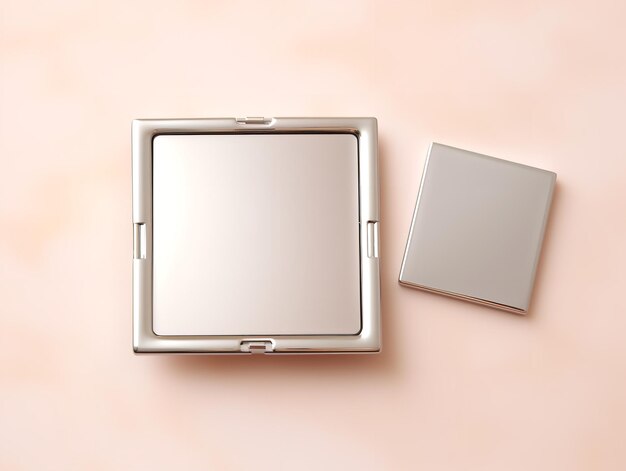 Foto mockup de espejo compacto elegante para belleza y accesorios generado por ia