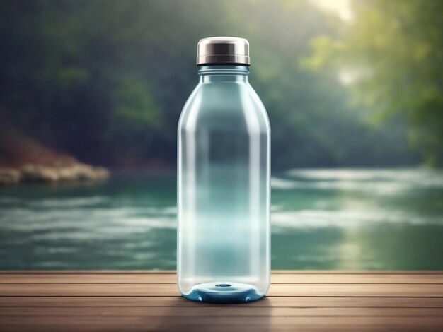 MockUp de etiqueta en blanco para botellas de agua