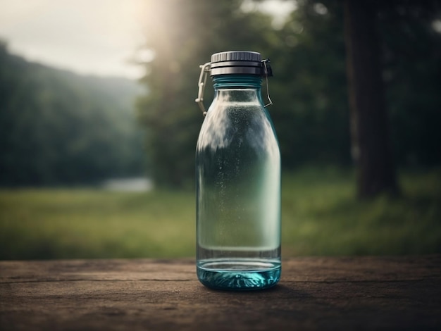 MockUp de etiqueta en blanco para botellas de agua