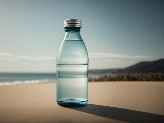 MockUp de etiqueta en blanco para botellas de agua