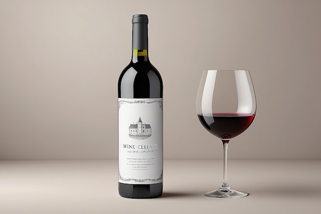 Mockup de la etiqueta de la bodega de vino