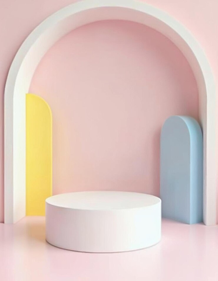 Mockup de exhibición de productos en pastel