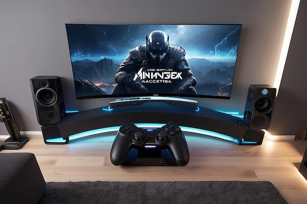 Mockup focado em Minimalist Gaming Setup Essentials