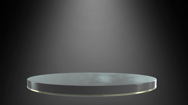 Mockup Fondo Pantalla de presentación de la plataforma del podio con tono negro en 3D