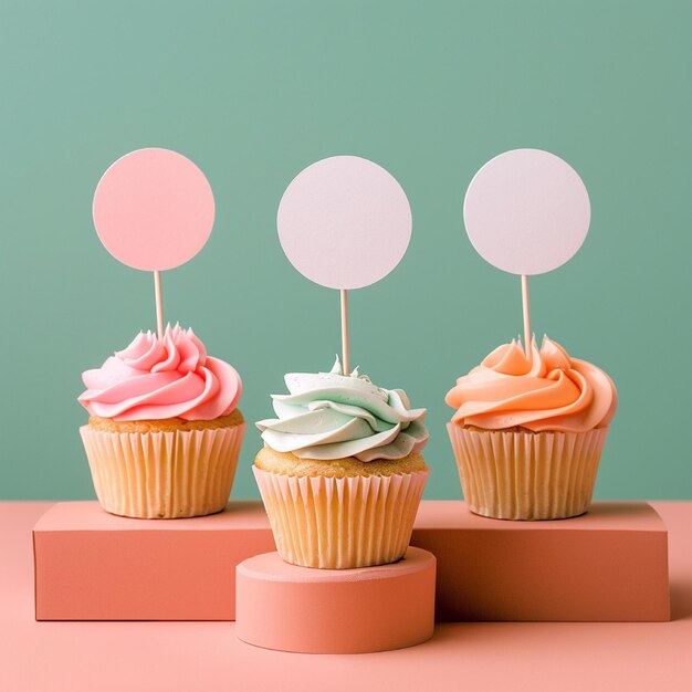 Foto mockup für den cupcake-topper