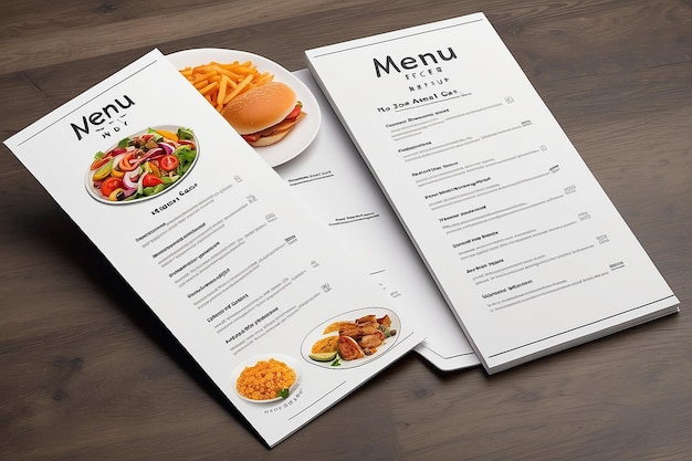 Mockup für die Menukarte