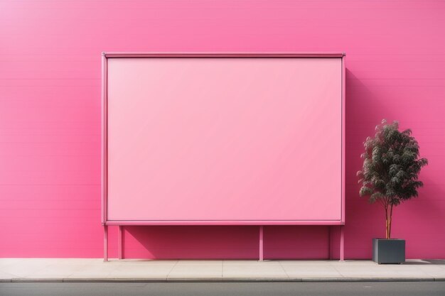 Foto mockup für eine leere rosa plakatwand