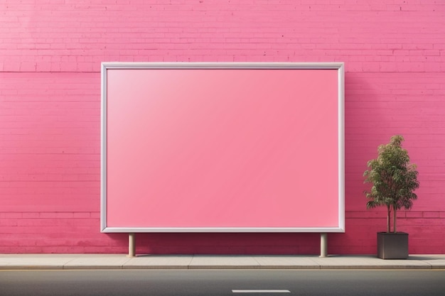 Foto mockup für eine leere rosa plakatwand