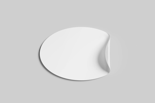Mockup für einen leeren Oval Peel Sticker