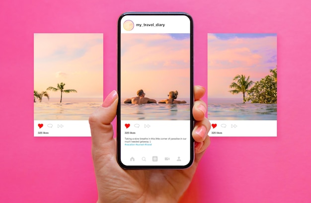 Mockup für einen Social-Media-Post mit Foto-Karussell