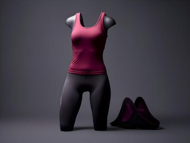Mockup für Fitnessanzüge für Frauen 3D-Mockup für Fitnesanzüge für Frauengymnastik und Sportanzüge Mockup